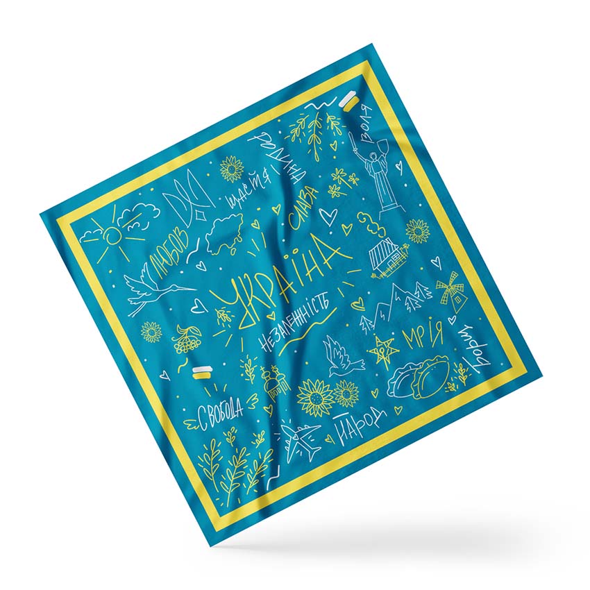 Хустка Українські цінності Блакитна Ukrainian values Blue