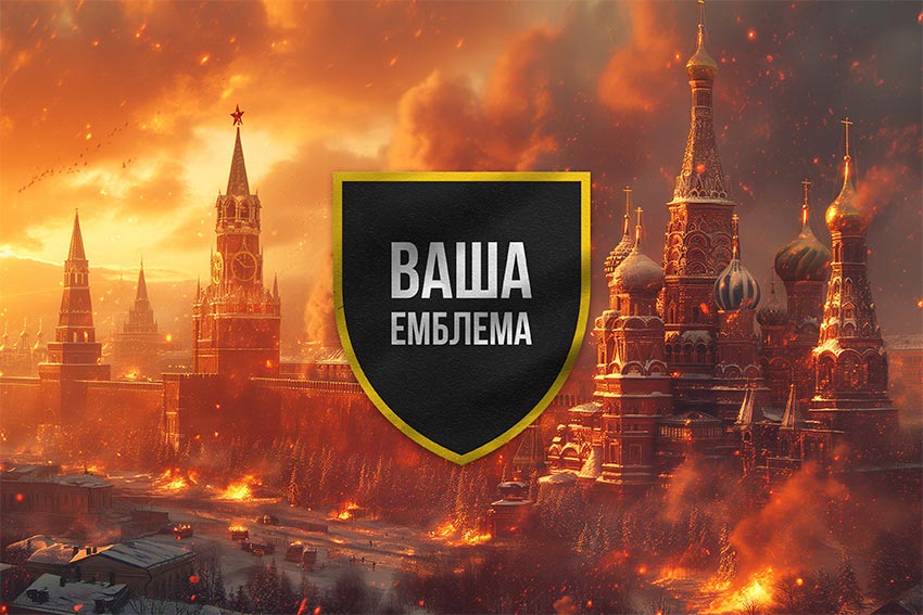 Прапор «Ваша емблема» кремль палає
