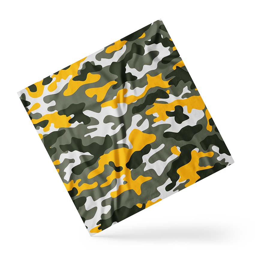Scarf, Military Camouflage, Yellow