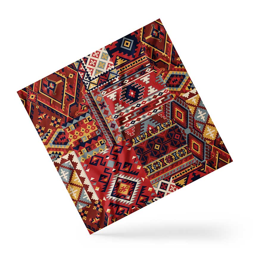 Scarf, Carpet Pattern, Red