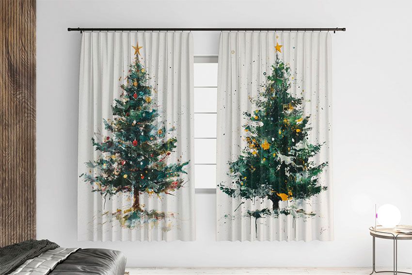 Ялинка Зимовий затишок Малюнок Christmas tree Winter Comfort Art