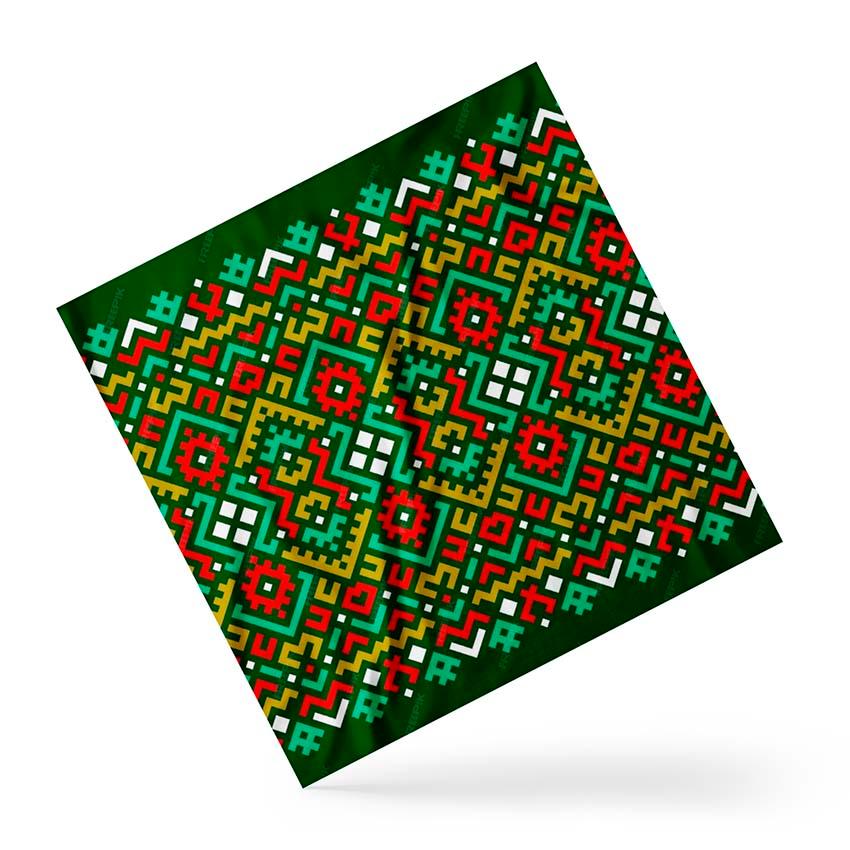 Хустка Зелена вишиванка Орнамент Green embroidery Ornament