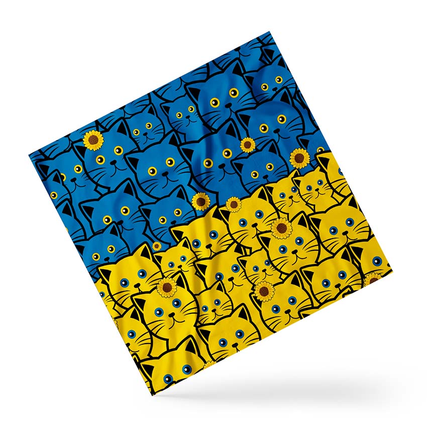 Хустка Жовто-блакитні кошенята Yellow and blue kittens
